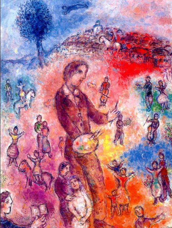 Artist at a Festival contemporary Marc Chagall Oil Paintings